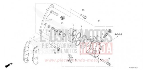 ETRIER DE FREIN AVANT (WW125A/S) WW125SS de 2025